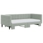 vidaXL Divano Letto Estraibile Materassi Grigio Chiaro 90x190 Velluto
