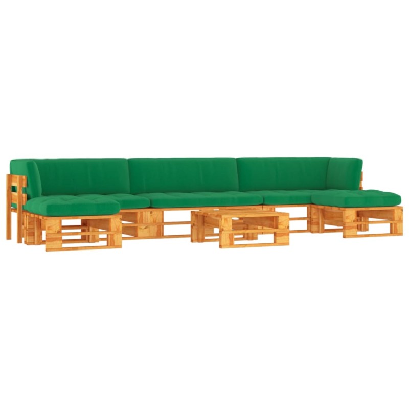 vidaXL Set Divani in Pallet con Cuscini 6 pz in Pino Impregnato Miele vidaXL Set Divani in Pallet con Cuscini 6 pz in Pino Impregnato Miele