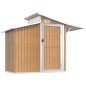 vidaXL Capanno da Giardino Marrone 270x130x208,5 cm Acciaio Zincato
