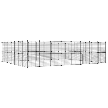 Gabbia per Animali 60 Pannelli con Porta Nera 35x35 cm Acciaio