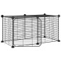 Gabbia per Animali 8 Pannelli con Porta Nero 35x35 cm Acciaio Gabbia per Animali 8 Pannelli con Porta Nero 35x35 cm Acciaio