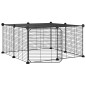 Gabbia per Animali 12 Pannelli con Porta Nero 35x35 cm Acciaio Gabbia per Animali 12 Pannelli con Porta Nero 35x35 cm Acciaio