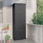 Armadietto Portaoggetti da Giardino Nero 59x40x180cm Polyrattan Armadietto Portaoggetti da Giardino Nero 59x40x180cm Polyrattan