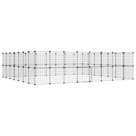 Gabbia per Animali 60 Pannelli con Porta Nera 35x35 cm Acciaio