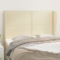 Testiera ad Orecchio Crema 147x23x118/128 cm in Similpelle