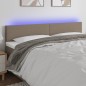 Testiera a LED Tortora 200x5x78/88 cm in Tessuto Testiera a LED Tortora 200x5x78/88 cm in Tessuto