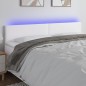 Testiera Bianca a LED 200x5x78/88 cm in Similpelle Testiera Bianca a LED 200x5x78/88 cm in Similpelle