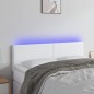Testiera Bianca a LED 144x5x78/88 cm in Similpelle Testiera Bianca a LED 144x5x78/88 cm in Similpelle