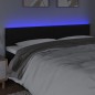 Testiera a LED Nera 160x5x78/88 cm in Similpelle Testiera a LED Nera 160x5x78/88 cm in Similpelle