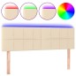 Testiera a LED Crema 144x5x78/88 cm in Tessuto Testiera a LED Crema 144x5x78/88 cm in Tessuto