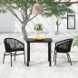 vidaXL Set Mobili da Pranzo per Giardino 3 pz Nero vidaXL Set Mobili da Pranzo per Giardino 3 pz Nero