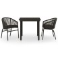 vidaXL Set Mobili da Pranzo per Giardino 3 pz Nero vidaXL Set Mobili da Pranzo per Giardino 3 pz Nero