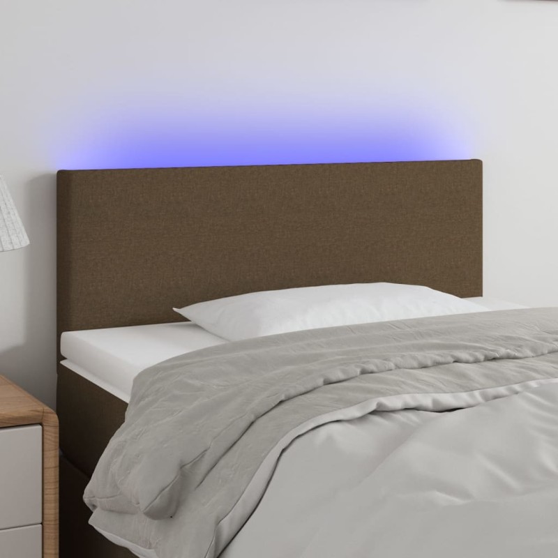 vidaXL Testiera a LED Marrone Scuro 80x5x78/88 cm in Tessuto vidaXL Testiera a LED Marrone Scuro 80x5x78/88 cm in Tessuto