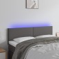 Testiera a LED Grigio 144x5x78/88 cm in Similpelle Testiera a LED Grigio 144x5x78/88 cm in Similpelle