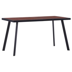 vidaXL Tavolo da Pranzo Legno Scuro e Nero 140x70x75 cm in MDF