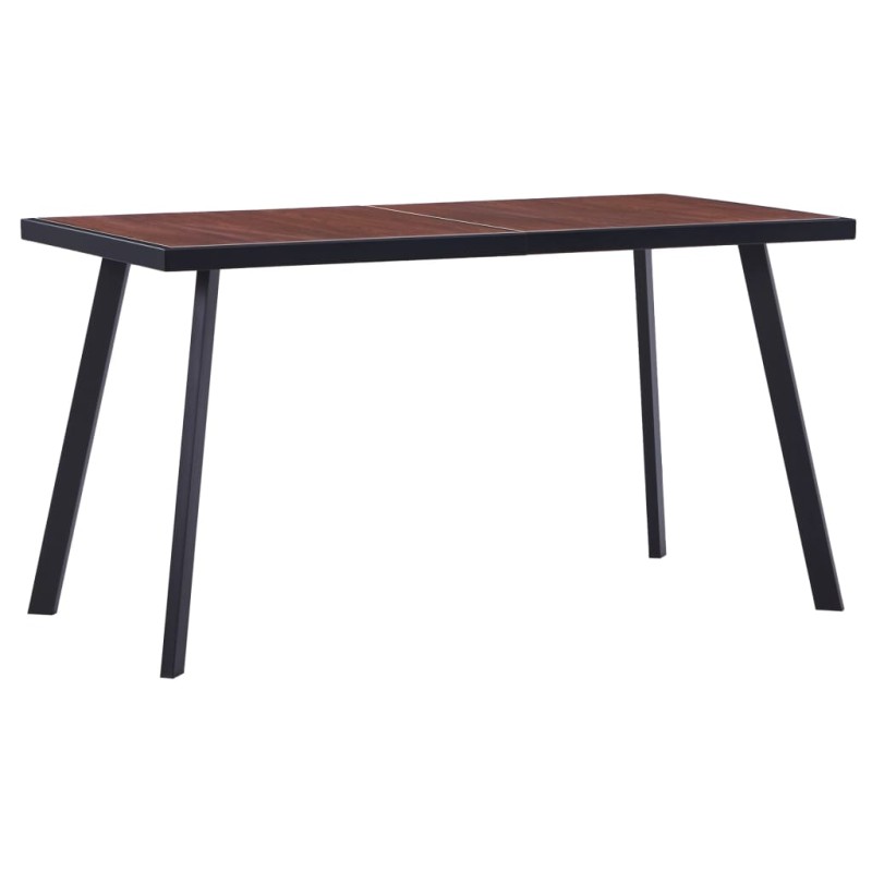 vidaXL Tavolo da Pranzo Legno Scuro e Nero 140x70x75 cm in MDF vidaXL Tavolo da Pranzo Legno Scuro e Nero 140x70x75 cm in MDF