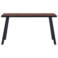 vidaXL Tavolo da Pranzo Legno Scuro e Nero 140x70x75 cm in MDF
