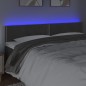 Testiera a LED Grigio Scuro 200x5x78/88 cm in Velluto Testiera a LED Grigio Scuro 200x5x78/88 cm in Velluto
