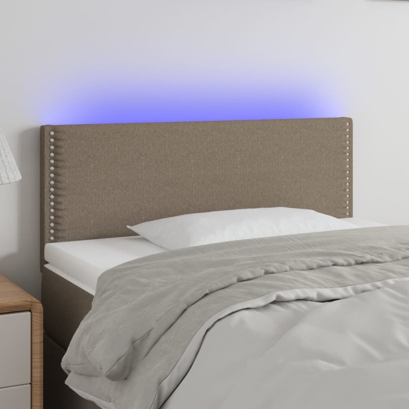Testiera a LED Tortora 90x5x78/88 cm in Tessuto Testiera a LED Tortora 90x5x78/88 cm in Tessuto