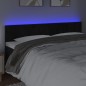 Testiera a LED Nera 180x5x78/88 cm in Velluto Testiera a LED Nera 180x5x78/88 cm in Velluto