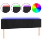 Testiera a LED Nera 180x5x78/88 cm in Velluto Testiera a LED Nera 180x5x78/88 cm in Velluto