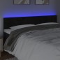 Testiera a LED Nera 180x5x78/88 cm in Velluto Testiera a LED Nera 180x5x78/88 cm in Velluto
