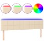 Testiera a LED Crema 180x5x78/88 cm in Tessuto Testiera a LED Crema 180x5x78/88 cm in Tessuto