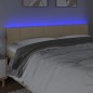 Testiera a LED Crema 180x5x78/88 cm in Tessuto Testiera a LED Crema 180x5x78/88 cm in Tessuto