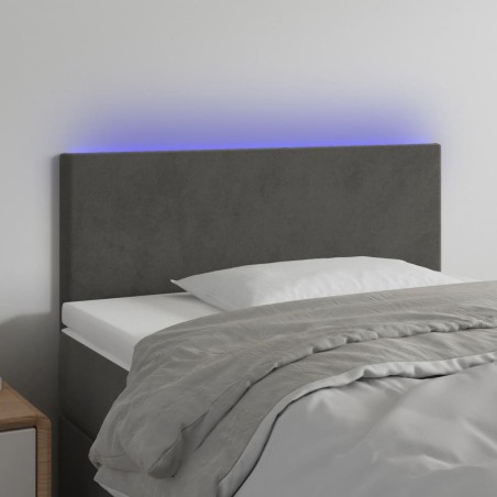 vidaXL Testiera a LED Grigio Scuro 80x5x78/88 cm in Velluto