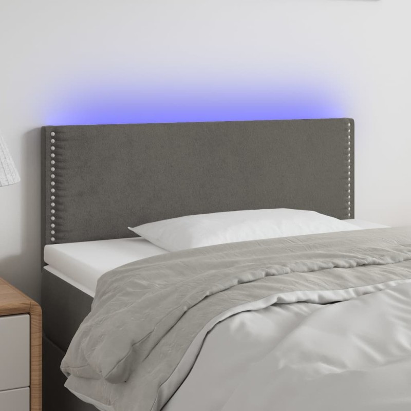 vidaXL Testiera a LED Grigio Scuro 80x5x78/88 cm in Velluto vidaXL Testiera a LED Grigio Scuro 80x5x78/88 cm in Velluto