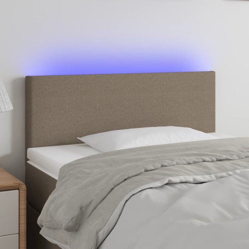 Testiera a LED Tortora 90x5x78/88 cm in Tessuto Testiera a LED Tortora 90x5x78/88 cm in Tessuto