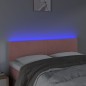 Testiera a LED Rosa 144x5x78/88 cm in Velluto Testiera a LED Rosa 144x5x78/88 cm in Velluto