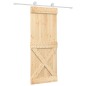 vidaXL Porta Scorrevole con Set Hardware 80x210 cm Legno Massello Pino