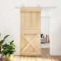 vidaXL Porta Scorrevole con Set Hardware 90x210 cm Legno Massello Pino vidaXL Porta Scorrevole con Set Hardware 90x210 cm Legno Massello Pino