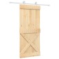 vidaXL Porta Scorrevole con Set Hardware 90x210 cm Legno Massello Pino vidaXL Porta Scorrevole con Set Hardware 90x210 cm Legno Massello Pino