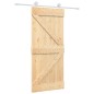 vidaXL Porta Scorrevole con Set Hardware 90x210 cm Legno Massello Pino vidaXL Porta Scorrevole con Set Hardware 90x210 cm Legno Massello Pino