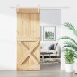 vidaXL Porta Scorrevole con Set Hardware 90x210 cm Legno Massello Pino vidaXL Porta Scorrevole con Set Hardware 90x210 cm Legno Massello Pino