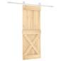 vidaXL Porta Scorrevole con Set Hardware 90x210 cm Legno Massello Pino vidaXL Porta Scorrevole con Set Hardware 90x210 cm Legno Massello Pino