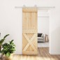 vidaXL Porta Scorrevole con Set Hardware 70x210 cm Legno Massello Pino vidaXL Porta Scorrevole con Set Hardware 70x210 cm Legno Massello Pino