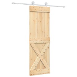 vidaXL Porta Scorrevole con Set Hardware 70x210 cm Legno Massello Pino