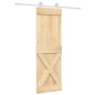 vidaXL Porta Scorrevole con Set Hardware 70x210 cm Legno Massello Pino vidaXL Porta Scorrevole con Set Hardware 70x210 cm Legno Massello Pino