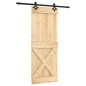vidaXL Porta Scorrevole con Set Hardware 80x210 cm Legno Massello Pino