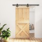 vidaXL Porta Scorrevole con Set Hardware 90x210 cm Legno Massello Pino vidaXL Porta Scorrevole con Set Hardware 90x210 cm Legno Massello Pino