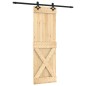 vidaXL Porta Scorrevole con Set Hardware 70x210 cm Legno Massello Pino vidaXL Porta Scorrevole con Set Hardware 70x210 cm Legno Massello Pino