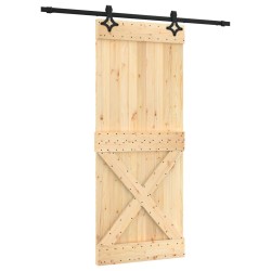 vidaXL Porta Scorrevole con Set Hardware 85x210 cm Legno Massello Pino