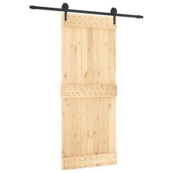 vidaXL Porta Scorrevole con Set Hardware 85x210 cm Legno Massello Pino