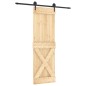 vidaXL Porta Scorrevole con Set Hardware 70x210 cm Legno Massello Pino vidaXL Porta Scorrevole con Set Hardware 70x210 cm Legno Massello Pino