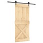 vidaXL Porta Scorrevole con Set Hardware 90x210 cm Legno Massello Pino vidaXL Porta Scorrevole con Set Hardware 90x210 cm Legno Massello Pino