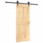 vidaXL Porta Scorrevole con Set Hardware 85x210 cm Legno Massello Pino