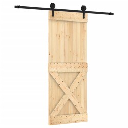 vidaXL Porta Scorrevole con Set Hardware 80x210 cm Legno Massello Pino